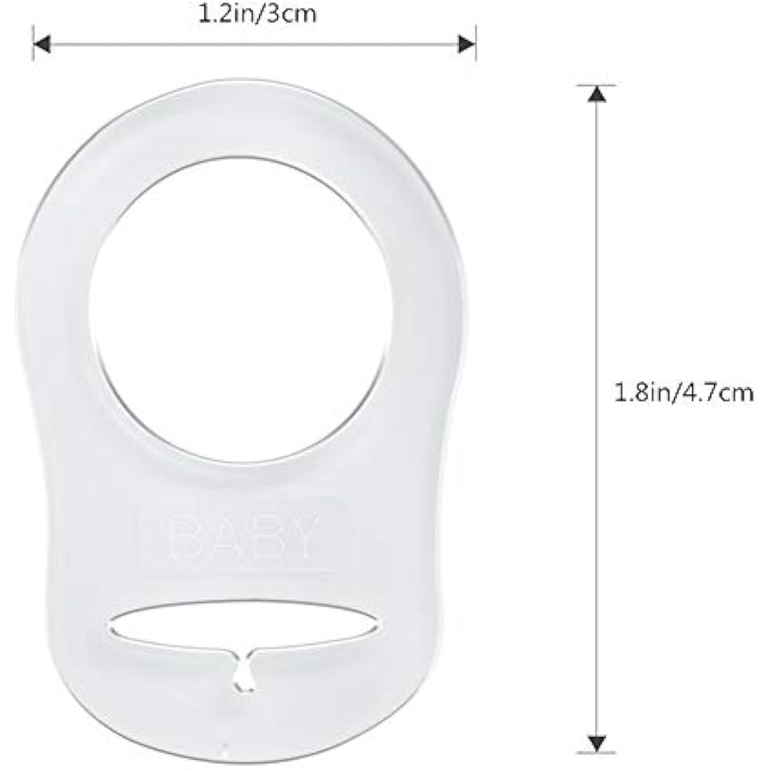 10Pcs Baby Dummy Pacifier Holder Clip Ring Button Style Pacifier Adapter Soft Silicone Baby Pacifier Clips Holders Dummy Clips Adapter(Clear)