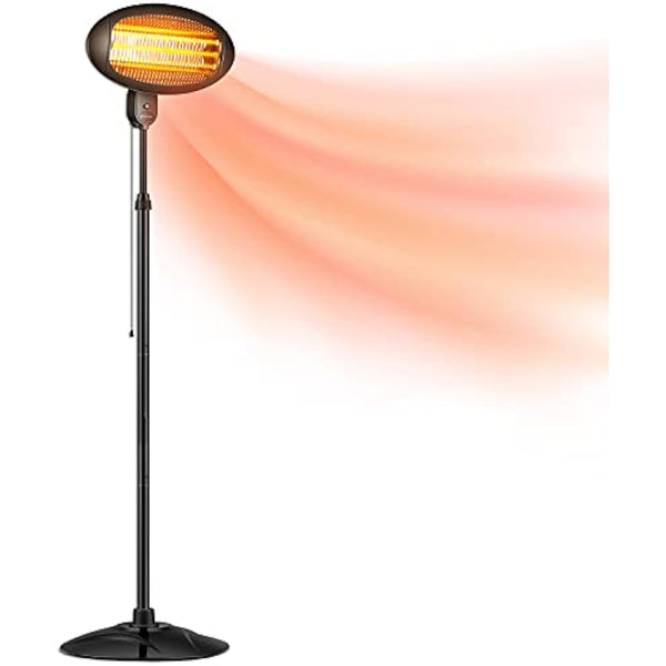 DONYER POWER Electric Quartz Patio Heater Garden Heater Waterproof Outdoor Free Standing 2000W