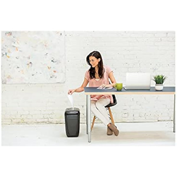 Fellowes Paper Shredder for Home Office Use - 10 Sheet Cross Cut Shredder for Home and Office Use - Deskside Shredder with 22 Litre Bin - Powershred 60Cs - High Security P4 - Black