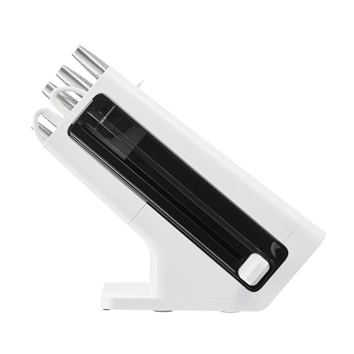 Ninja Foodi StaySharp Knife Block with Integrated Sharpener, 5-Piece Knife Set includes Chef, Bread, Slicing, Utility, Paring Knives, Stainless Steel K32005UK, Black