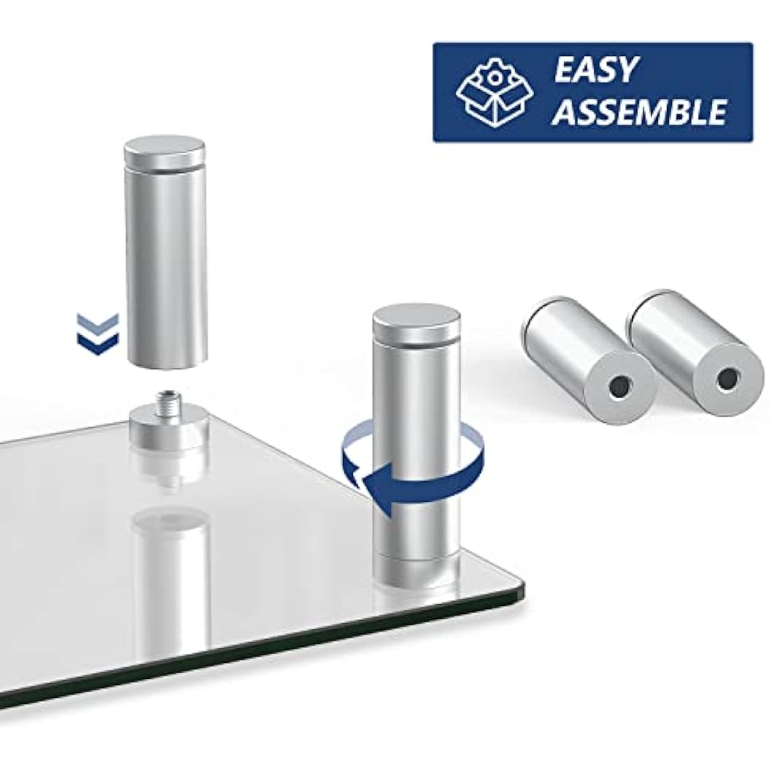 FITUEYES Dual Monitor Stand Glass Height Adjustable PC Laptop Computer Screen Riser, Desk Organzier, 2 Pack-38.5x24x7.5cm