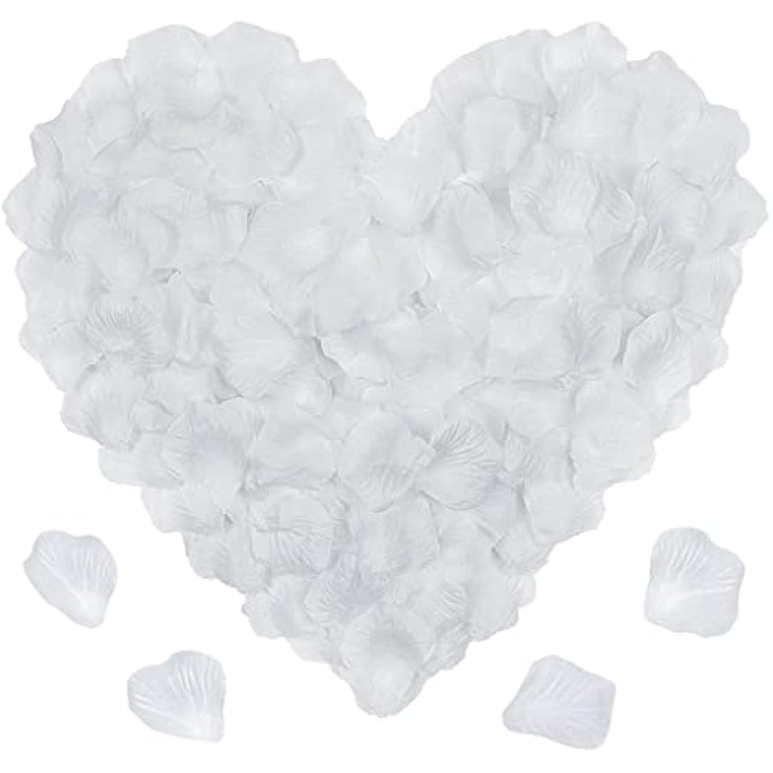 JCF 2000 Pieces Rose Petals, Artificial Flower Petals, No-Taste Emulation Roses Petals for Bedroom Wedding Valentine's Day Anniversary Party Romantic Decorations(White)