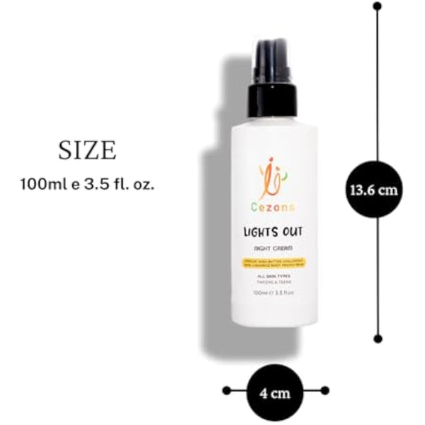Cezons Lights Out Night Cream - Gentle Face Cream for Kids - Hyaluronic Acid Moisturiser - Fragrance-Free Skincare Gifts for Teenage Girls and boys Teen Girl Gifts, Skincare Kids Moisturiser