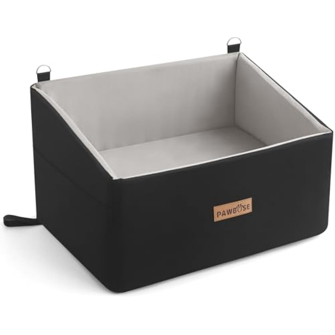 Firepaw firepaw Car Dog Seat for Large Dog, Dog Booster Seat for Dogs Under 55Lbs or 2 Small Dogs, Detachable and Washable Travel Dog Bed with Thick Cushion and Storage Pockets (Large, Black)