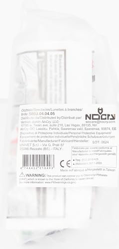 NoCry Clear Safety Glasses for Work with Anti Fog Scratch Resistant Wrap-Around Lenses and Non-Slip Grips, UV Protection. Adjustable Eye Protection Cycling and Squash Glasses with Black & Green Frames