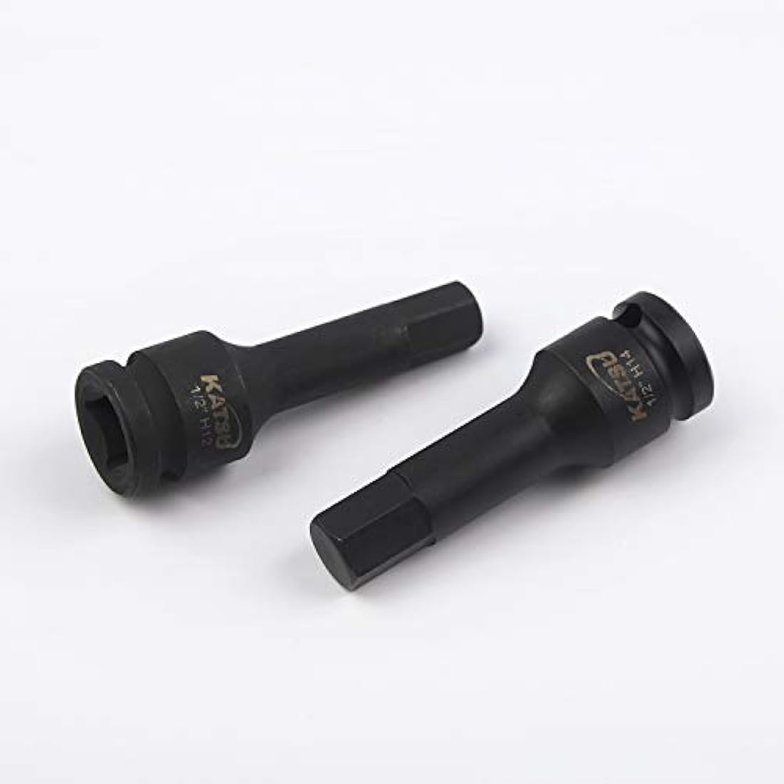 KATSU 1/2 Inch Drive Hex Allen Deep Impact Socket Set 8PCs 5-19mm Heavy Duty Metric Socket Bits, High Grade Chrome-Moly Steel, Automotive Trucks Tractors Engines Repairing Tool 420410