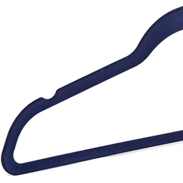 Amazon Basics Slim Velvet, Non-Slip Suit Clothes Hangers, Pack of 50, Navy Blue/Rose Gold