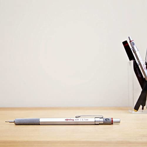 rOtring 600 3-in-1 Multicolour Pen and Mechanical Pencil | Black & Red Ballpoint Pen Tips | 1 Mechanical Pencil Tip (0.5mm) | Silver Barrel