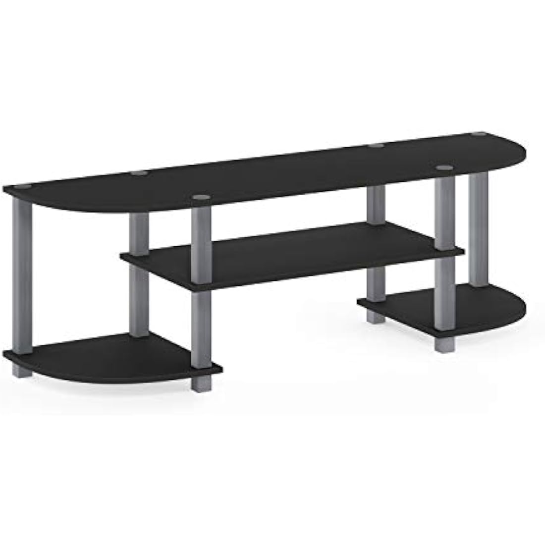 Furinno Turn-S-Tube Wide TV Entertainment Center, TV Unit, TV Stand, Black/Grey