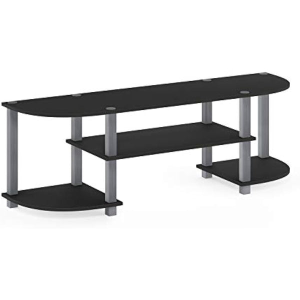 Furinno Turn-S-Tube Wide TV Entertainment Center, TV Unit, TV Stand, Black/Grey