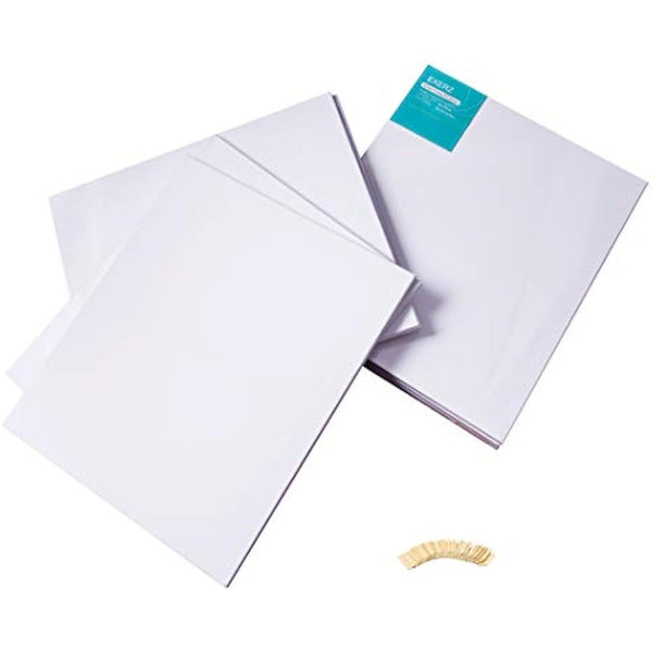 Exerz 50x60cm Pre-Stretched Canvas 4pk - 1.7cm Artist Framed Canvas Blank/ 280GSM 100% Cotton/Triple Primed/Acid Free/Medium Grain/Professional Artist Acrylic Paint, Oil Paint