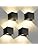 SILAMPDI Outdoor Wall Lights 12W Led Outdoor Lights Waterproof IP65 Outside Wall Lights Adjustable Beam Aluminum Black Indoor Wall Lamp 3000K Warm White for Garden Bathroom Bedroom Living Room 4pcs
