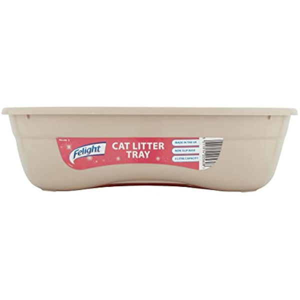 Felight Cat Litter Tray - Easy to Clean and Suitable for Kittens, Non-Slip Base, Made in the UK, Assorted Colours (42cm)