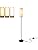 JHuiLap LED Floor Lamp Simple Design, Modern Floor Lamp with Shade, Tall Lamps for Living Room Bedroom Office Dining Room Kitchen, Black Pole Lamp with Foot Switch (Bulb Included) (White Shade)