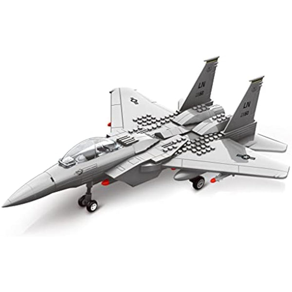 APOSTROPHE Games Fighter Jet Building Block Set – 227-Pcs F-15 Eagle Fighter Jet Building Toys Set – Building Block Plane Toy for Kids Older Than 10 and Adults – Compatible with All Building Bricks
