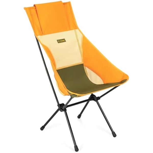 Helinox Sunset Chair Lightweight, High-Back, Compact, Collapsible Camping Chair, Flame Multiblock, with Pockets