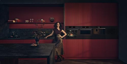 AEG 3000 Series Surroundcook Integrated Oven BEX335011B, 72L Multilevel Cooking, Turbo Grill, Defrost, Led Display, XL Baking Tray, Aqua Clean, Built-in Oven 590x560x550mm, Class A+++ Black