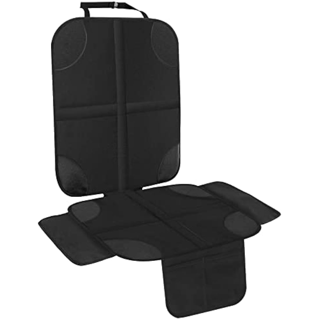 HONZUEN Baby Car Seat Protector Universal Thick Child Seat Protector with ISOFIX with Mesh Pockets Non-Slip Black Child Car Seats Covers Protectors for Kids Seat Liner 1 Pack