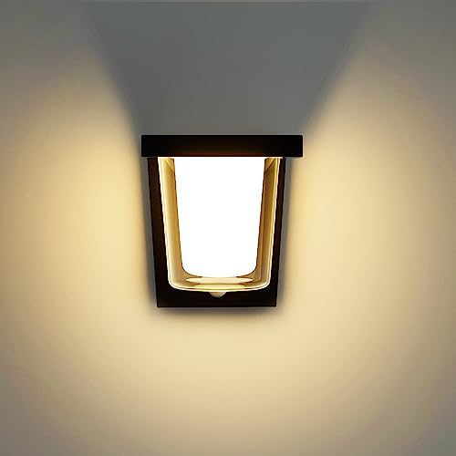 FLORNIA LED Outdoor Wall Light with Motion Sensor, Outside Wall Light Main Powered with PIR, External Garden Weatherproof Aluminium Lamp (900LM 13.5W 3000K IP44)