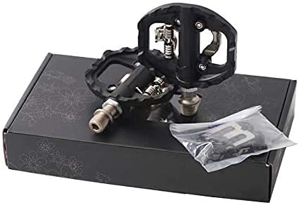 MTB Pedals Clipless Flat Dual Platform with Cleats - Compatible with Shimano Clipless Bike Pedals, 3 Sealed Bearing Lightweight Nylon Fiber Bicycle