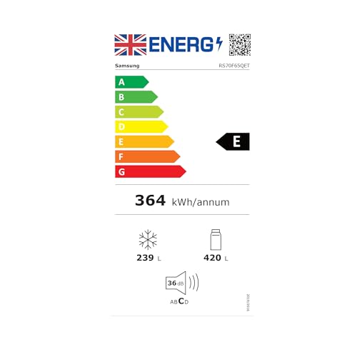 Samsung American Style Fridge Freezer with SpaceMax Technology, Power Cool and Power Freeze Technology, Black, RS62DG5003B1E