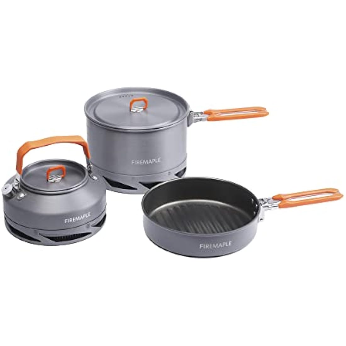 Fire-Maple Feast Heat Exchanger Set | Compact Camping Cookware Kit | Nested Design | Contain with a Pot, Kettle and Non-Stick Frypan | Ideal for Fishing, Picnic and Camp use
