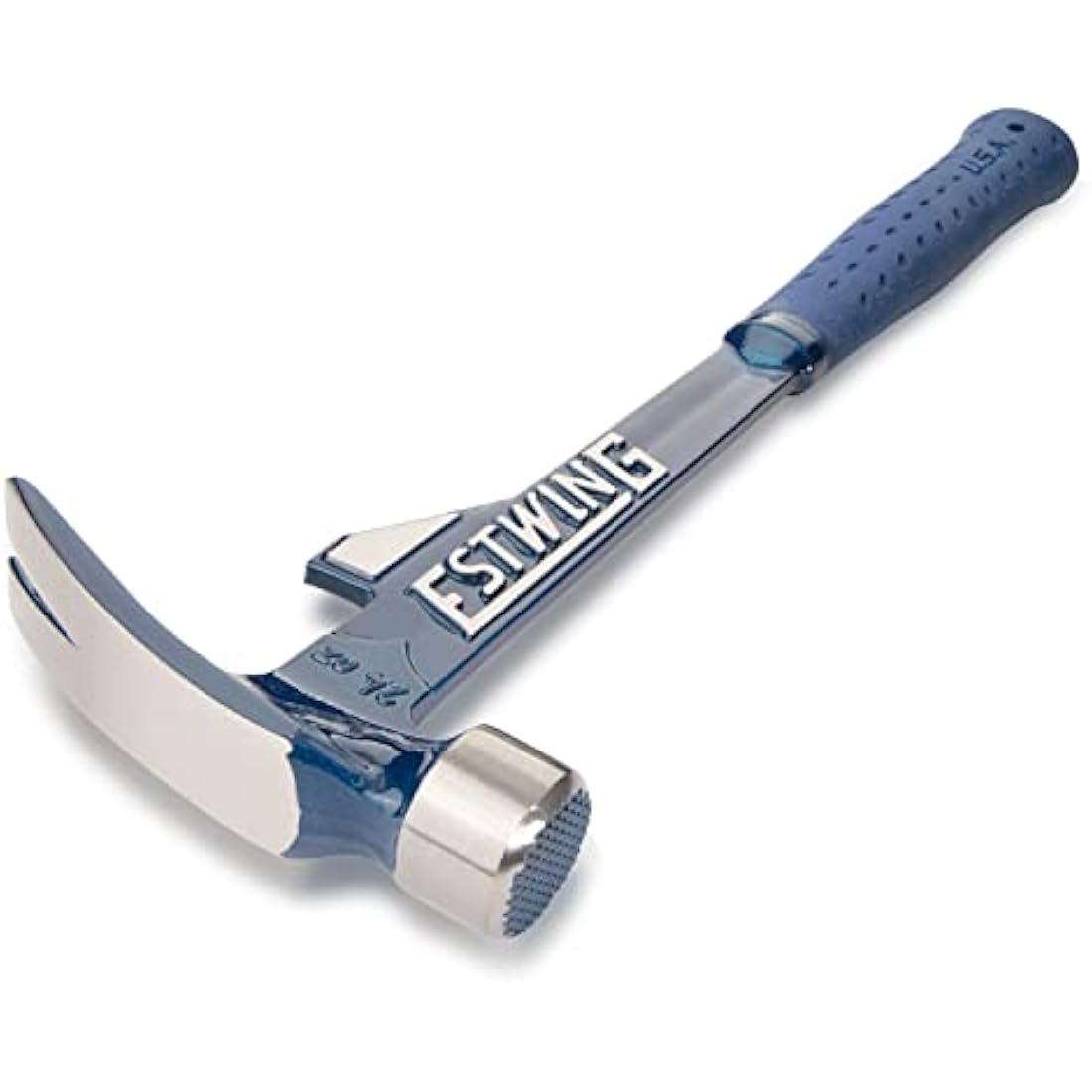 Estwing E6-24TM 24oz 16-inch Milled Face Hammertooth Hammer with Vinyl Shock Reduction Grip, Blue
