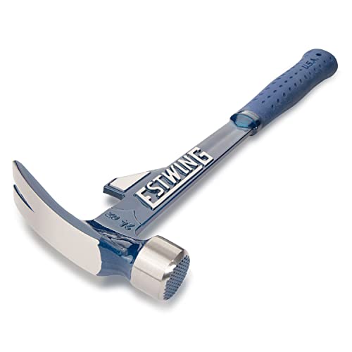 Estwing E6-24TM 24oz 16-inch Milled Face Hammertooth Hammer with Vinyl Shock Reduction Grip, Blue