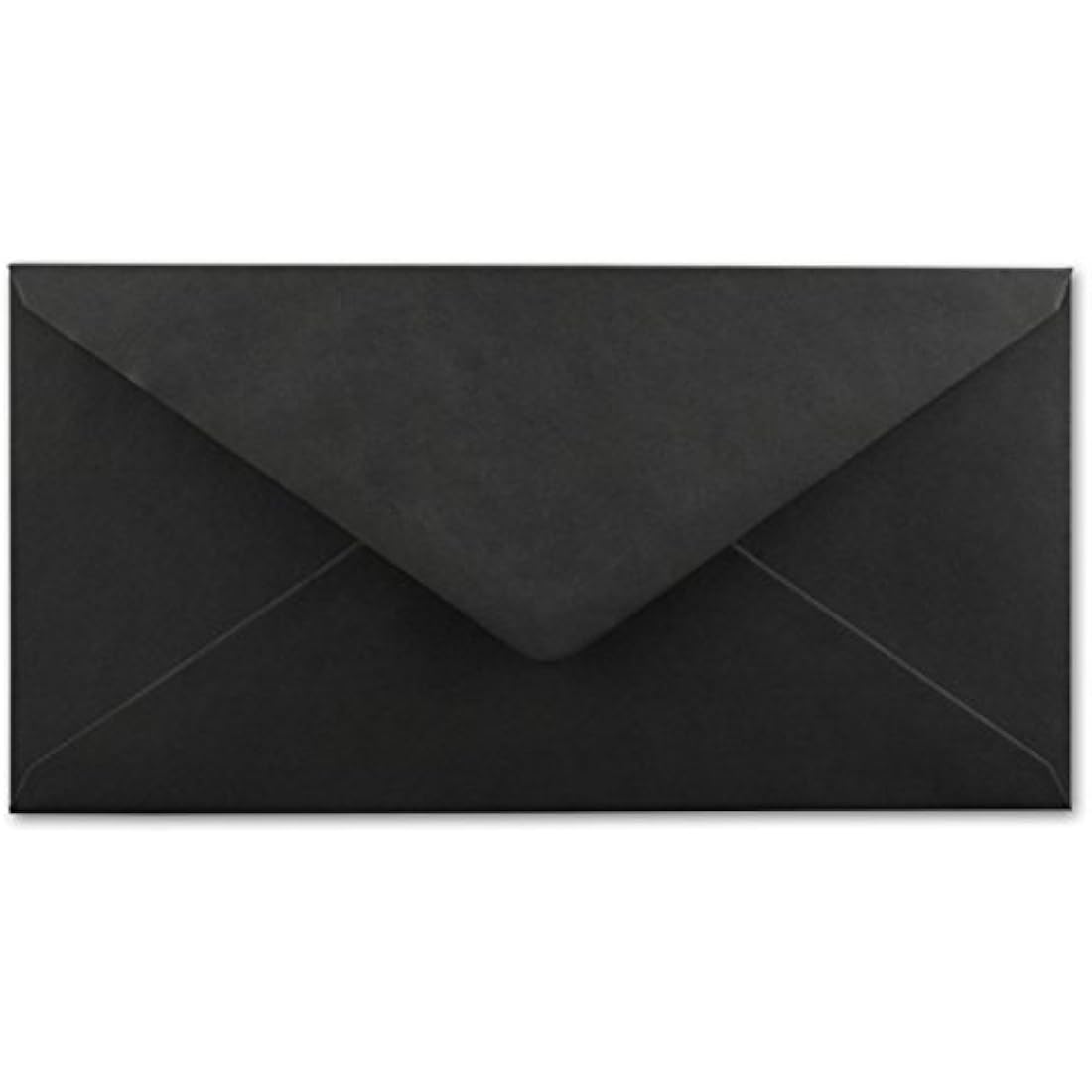 Gummed Envelopes | DL Format 110 x 220 mm | Completely Coloured Paper | Postal Envelopes Without Window | Ideal for Christmas, Greetings and Invitation Cards | FarbenFroh Series 150 Umschläge Black