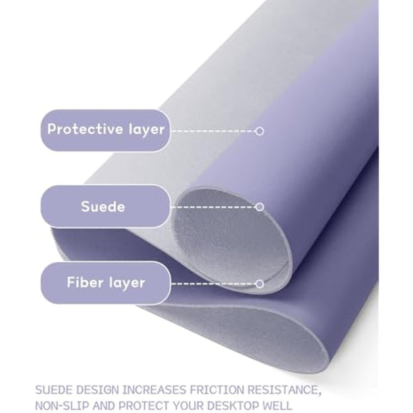 YSAGi Non-Slip Desk Pad, Waterproof PVC Leather Desk Table Protector, Ultra Thin Large Mouse Pad, Easy Clean Laptop Desk Writing Mat for Office Work/Home/Decor (90 x 43 cm, Lavender)