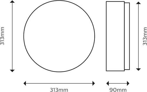 Philips LED Doris Bathroom Ceiling Light 4000K 17W IP44 [Cool White - White] for Indoor Lighting, Bathroom and Kitchen