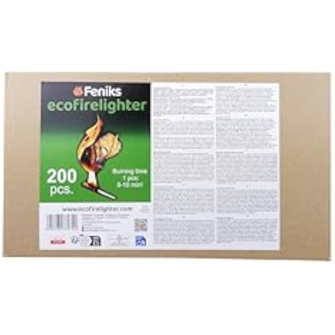 Feniks Ecofirelighter 200pcs. in The Box, for Fireplace, Stoves, Barbecues and Campfires … (2,4 kg (200 pcs))
