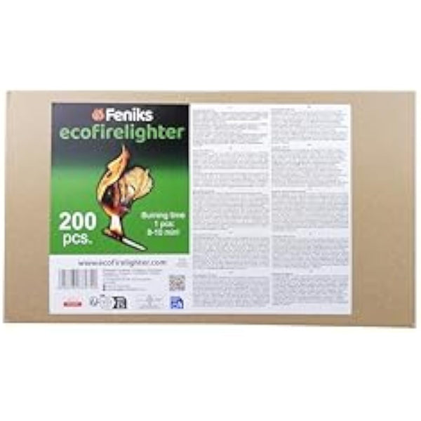 Feniks Ecofirelighter 200pcs. in The Box, for Fireplace, Stoves, Barbecues and Campfires … (2,4 kg (200 pcs))