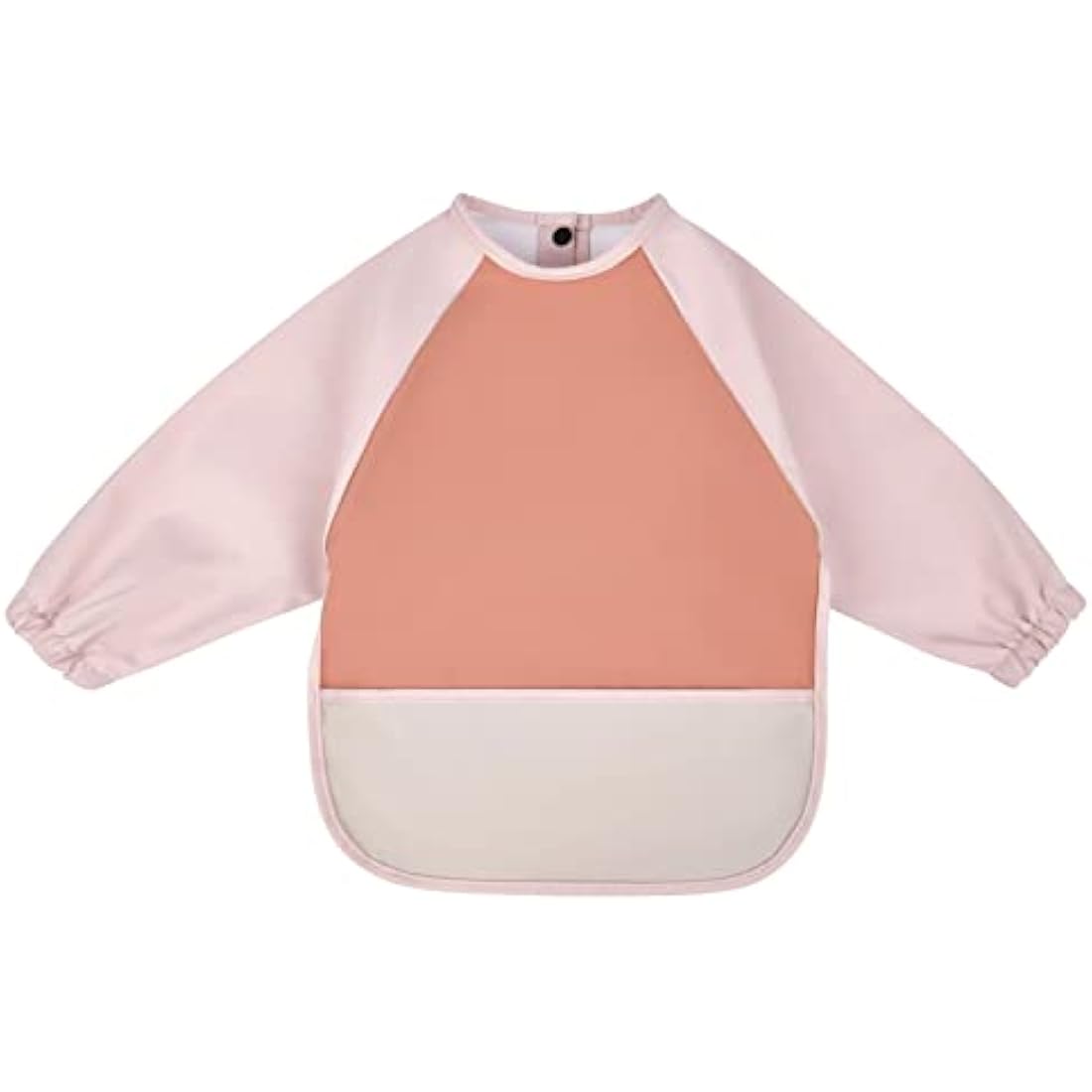 Vicloon Baby Weaning Bibs, PU Feeding Bibs With Long Sleeves, Waterproof Toddler Bibs Easy to Clean, Suitable for Babies From 6 Months to 12 Months