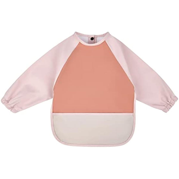 Vicloon Baby Weaning Bibs, PU Feeding Bibs With Long Sleeves, Waterproof Toddler Bibs Easy to Clean, Suitable for Babies From 6 Months to 12 Months