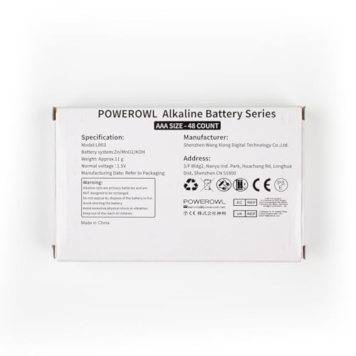 POWEROWL AAA Batteries 24 Pack - Alkaline 1.5v - High-Capacity Long Lasting Triple A Battery, 10-Year Shelf Life