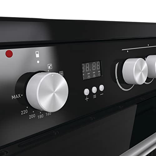 Hisense HDE3211BBUK 60cm Electric Cooker with Ceramic Hob-Black , A Rated Double Oven