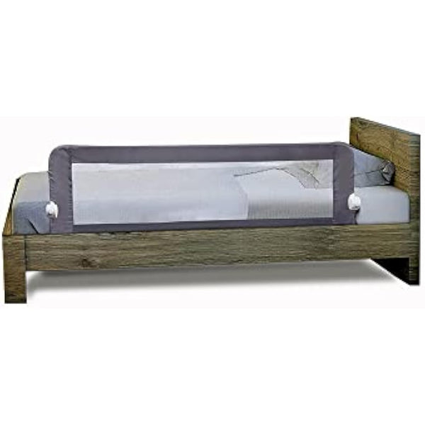 Dreambaby Nicole Bed Guard Rail for Toddlers - Extra Wide 150cm & 50cm Tall - Easy Assembly, Washable Cover, Safe Transition from Cot-to-Bed - Fits King Size Beds - Grey