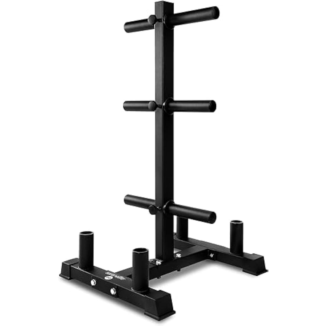 SereneLife Olympic Weight Plate Rack - 800 Pounds Capacity, Heavy Duty Gym Organizer, Scratch Resistant Frame, Powder-Coat Finish, Easy to Assemble, Compact & Space-Saving, Black