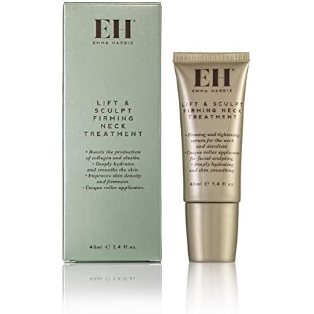 Emma Hardie 40ml Lift & Sculpt Neck Firming Serum, with Unique Roller Applicator for Facial Sculpting & Lifting, Reduces Appearance of Saggy Skin & Promotes Youthful Look, Vegan & Cruelty Free