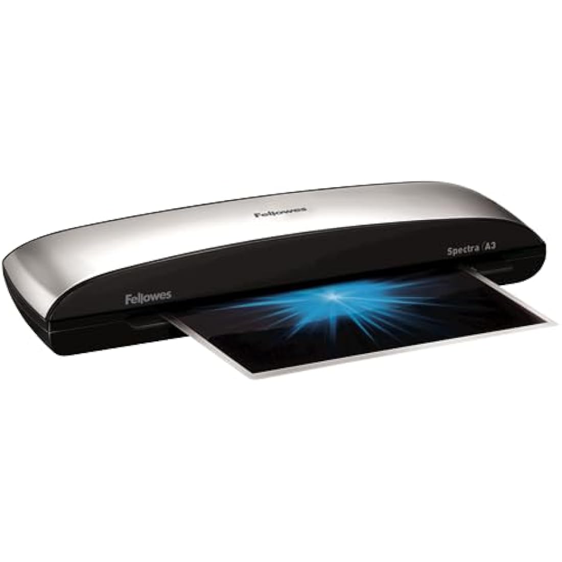 Fellowes Spectra A3 Laminator Machine for Home Office Use - Fast 4 Minute Warm Up Time with Auto Shut Off & Sleep Mode Feature – 80-125 Micron, 10 A4 Laminating Pouch Starter Pack Included, Black/Grey