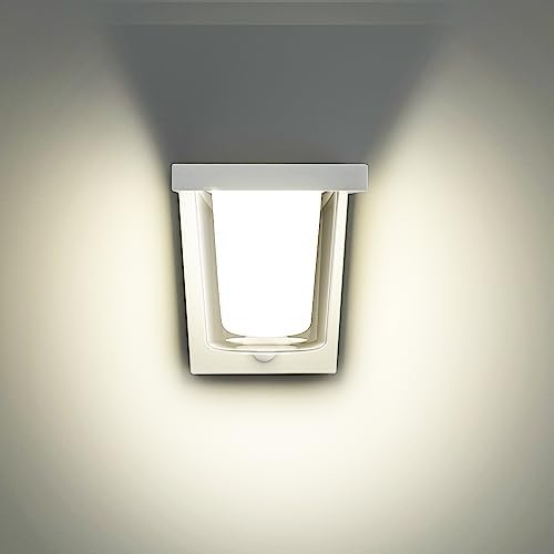 FLORNIA LED Outdoor Wall Light with Motion Sensor, Outside Wall Light Main Powered with PIR, External Garden Weatherproof Aluminium Lamp (900LM 13.5W 4000K IP44)