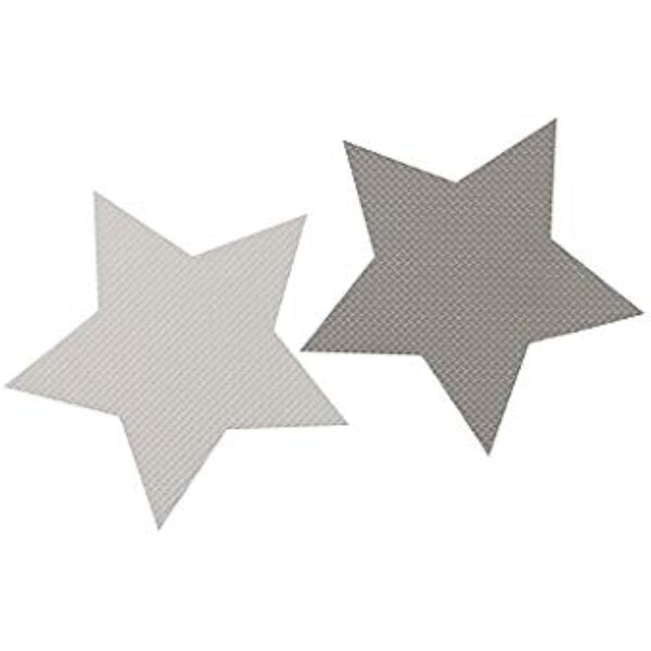 9 Grey Interlocking Foam Baby Play Mat Star Tiles with Edges - Play Mats. Each tile 30 x 30cms. Total 0.9m2.