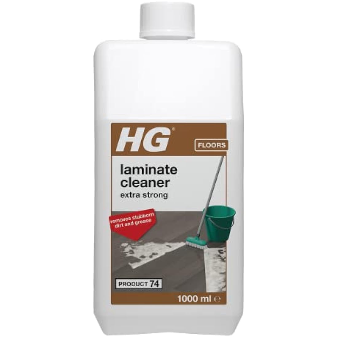 HG Laminate Cleaner Extra Strong, Powerful Laminate Floor Cleaner & Faux Wood Stain Remover for Flooring, Highly Concentrated LVT Floor Cleaner & Vinyl Floor Cleaner - 1 Litre
