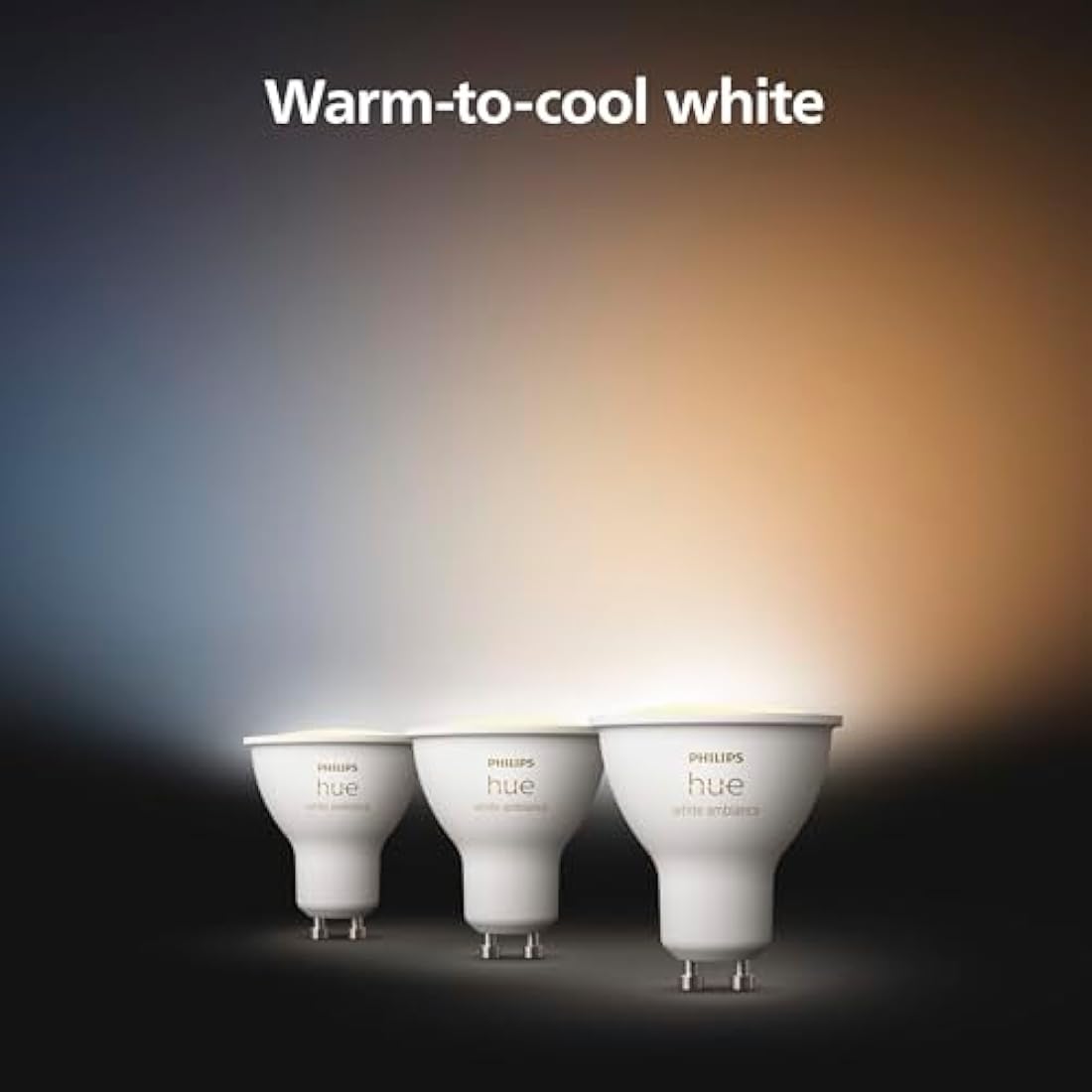 Philips Hue GU10 – Smart Spotlight – (3-Pack) White Ambiance
