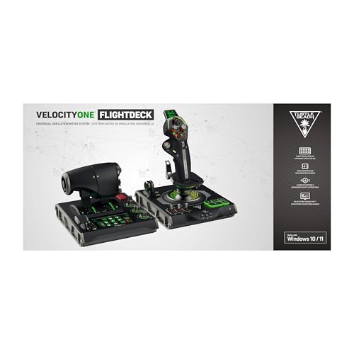Turtle Beach VelocityOne Flightdeck - Universal HOTAS Simulation Joystick & Throttle with Touch Display, Stick Mounted HUD and Contactless Sensors for Air and Space Combat on Windows 10 & 11