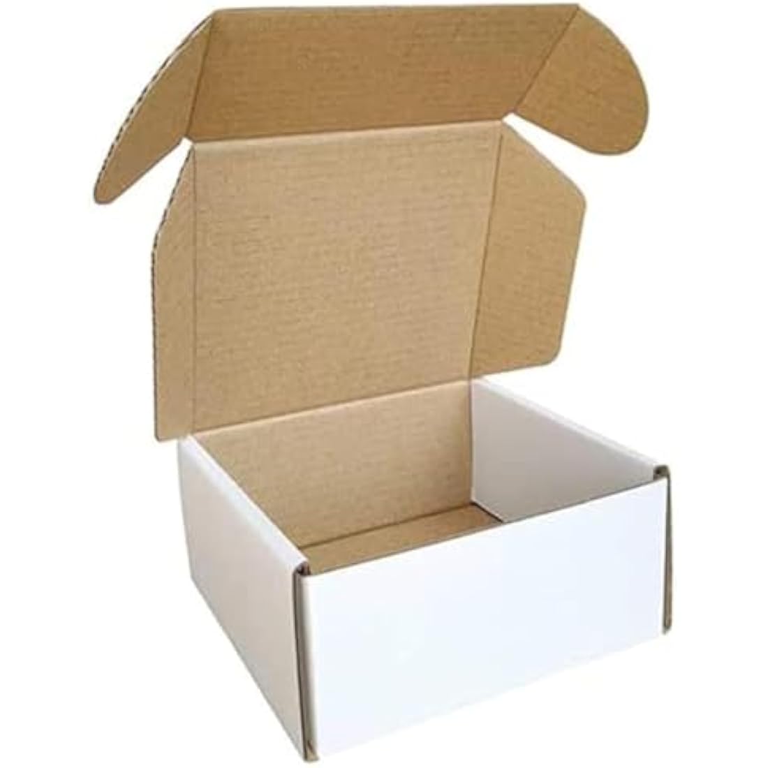 CH-BOX 50 Pack 10x10x5cm (4x4x2'') Small Corrugated Cardboard Postal Boxes White for Shipping Mailing Packaging Royal Mail Small Parcel