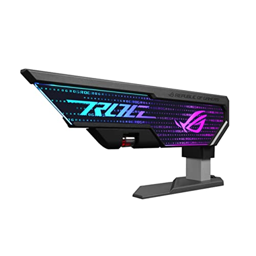 ROG Herculx Graphics Card Holder - Tool-free adjustable GPU support bracket, Spirit level, Solid zinc alloy, 72-128mm, Extensive compatibility, Aura Sync
