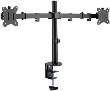 Amer Dual Monitor Stand for 17-32 inch VESA 75x75/100x100 Screens, Height Adjustable Monitor Arm with 2 Installation methods