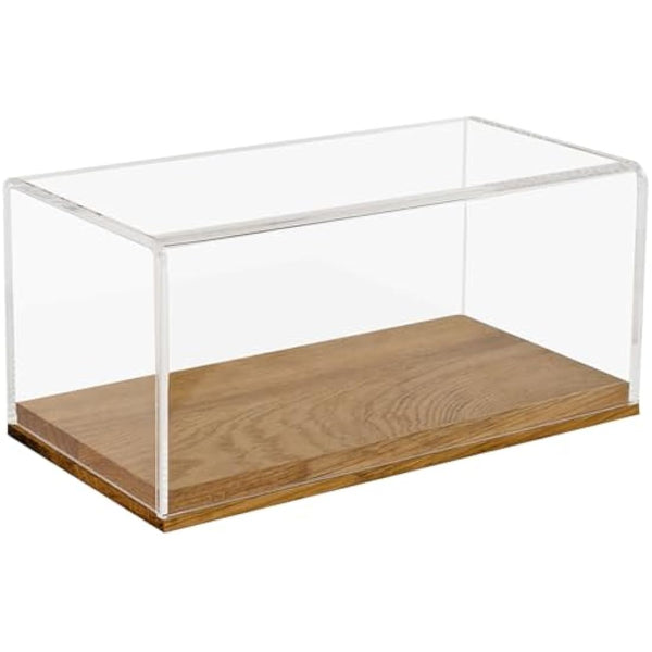 HMF 46871 Acrylic Display Case with Wooden Base for Car Models | 24 x 12 x 11 cm | Transparent